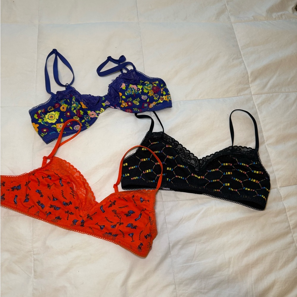 Savage X Fenty Vibrant Cotton Bralette Set of 3